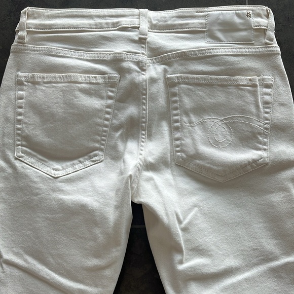 R13 Biker Boy White Cropped Jeans - Picture 6 of 11